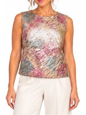 Adelaar Vintage Metallic Sleeveless Top, size 16